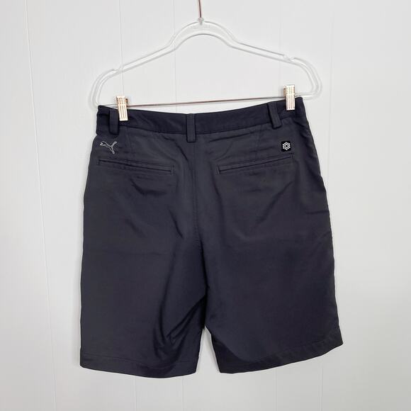 Puma Mens 30 Golf Tech Performance Shorts Charcoal Gray Tonal Print Flat Front - Picture 4 of 8